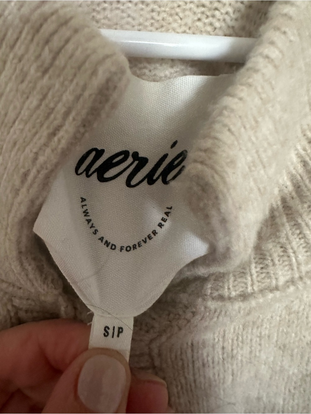 Aerie unReal button cardigan sweater laying piece heather fawn size small - Picture 5 of 6
